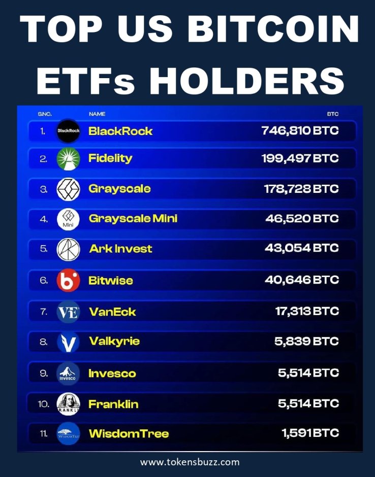 Top US Bitcoin ETFs Holders