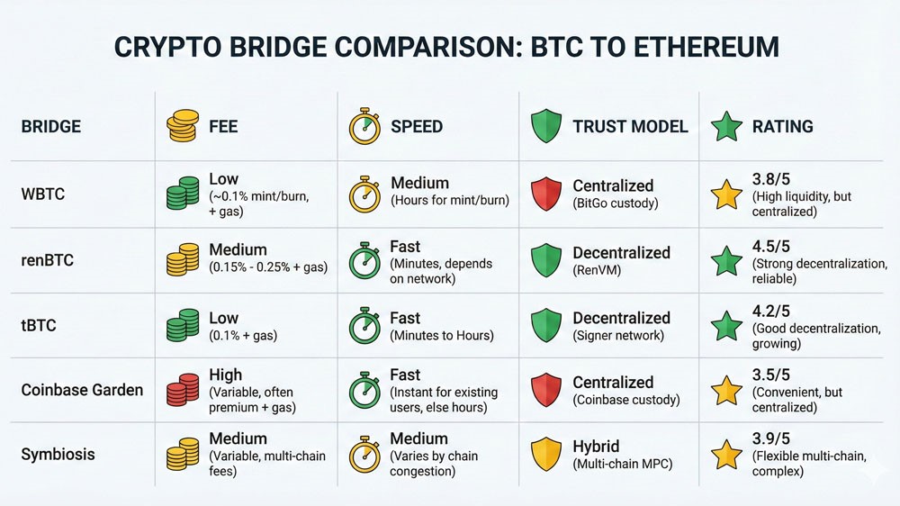 Top BTC to ETH Bridges