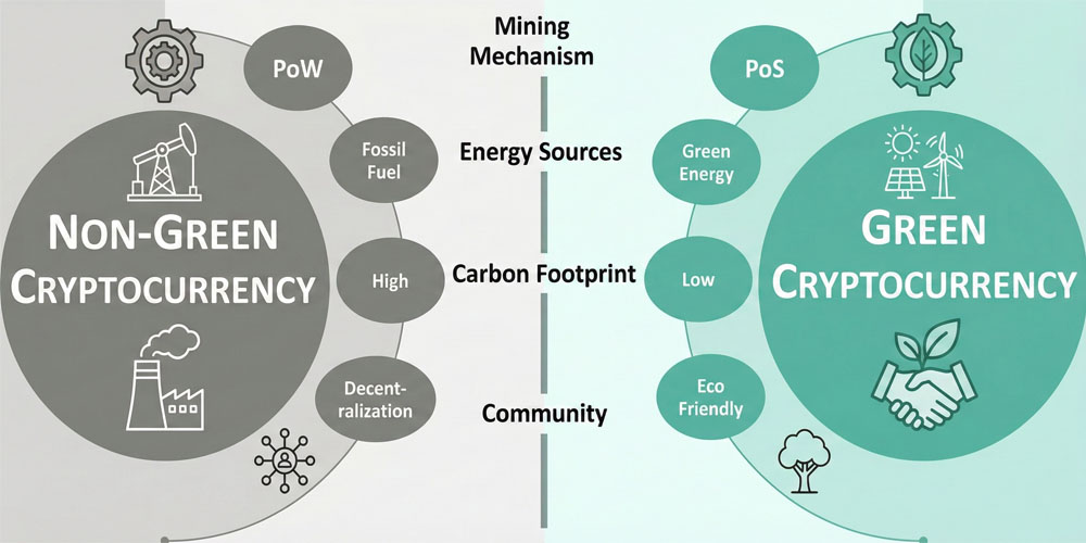 Green Crypto Mining & Non Green Crypto Mining